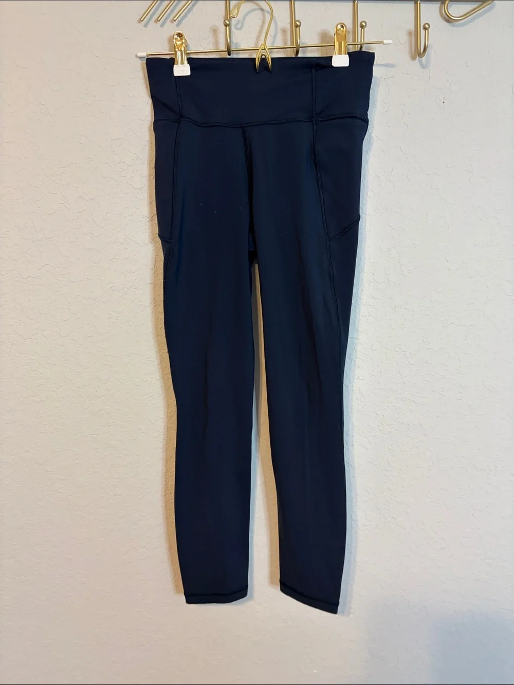Lululemon Navy Leggings With Side Pockets Size 4